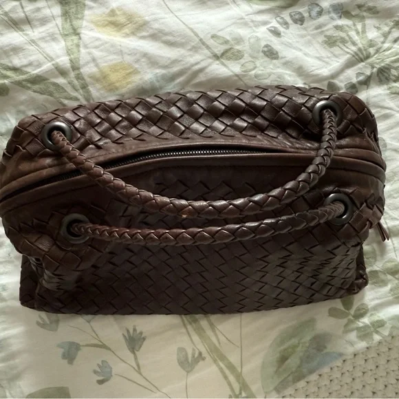 Vintage Bottega Veneta Brown Woven Bag - Picture 3 of 8